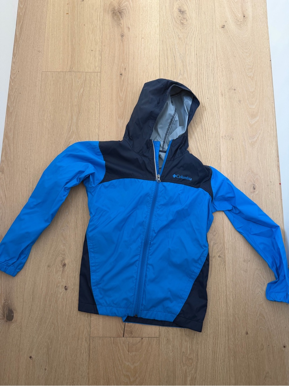 Columbia Kids Blue and Black Hooded Raincoat